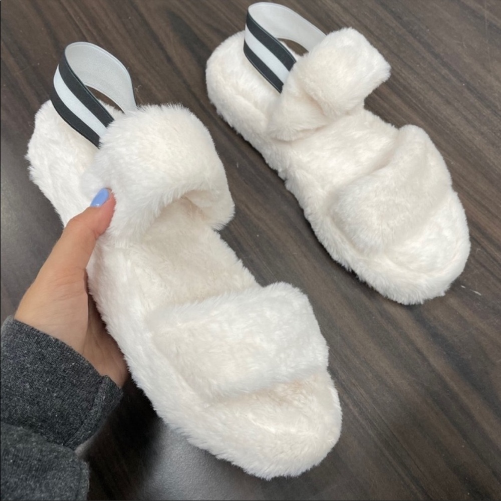 Mata white fur slingback sandal - Picture 4 of 4